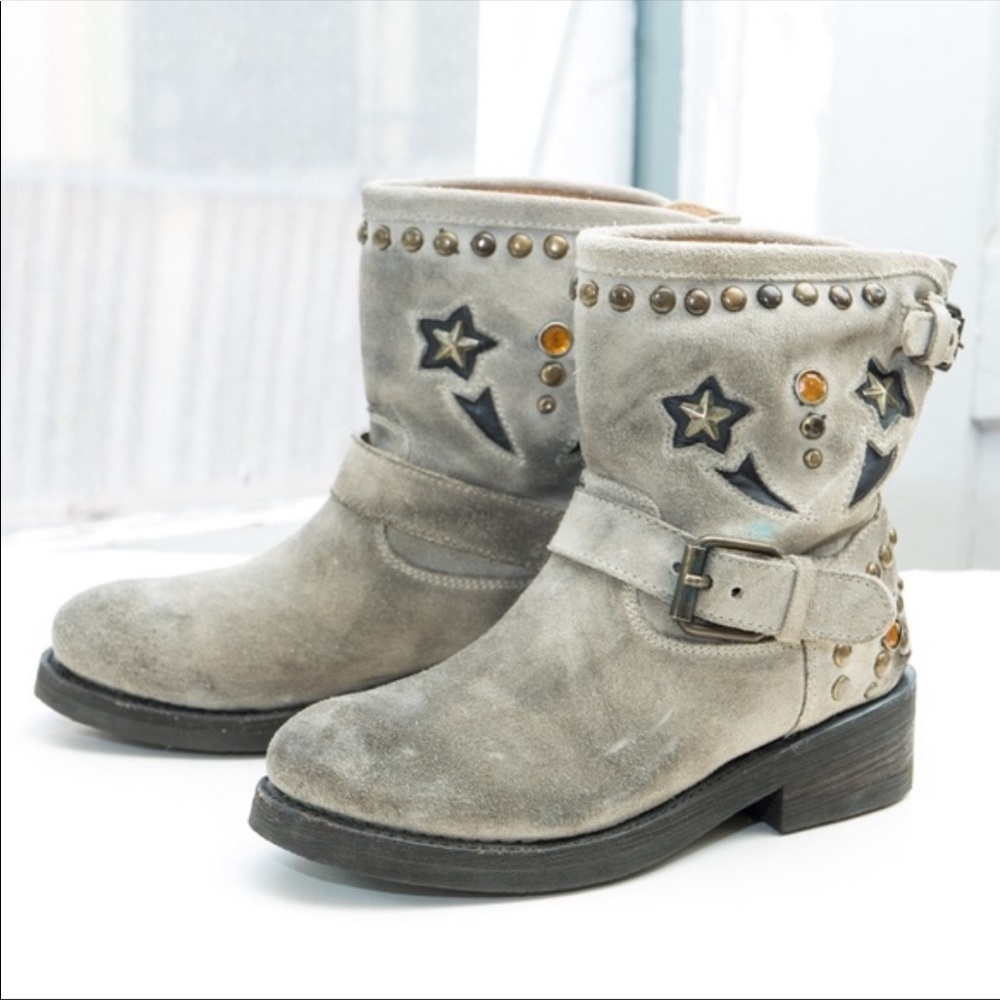 Ash studded engineer motorcycle boots